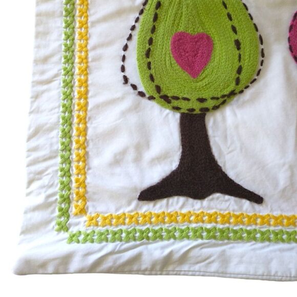 Pottery Barn Teen Pillow Cover Love Hug Planet Tree Embroidered Organic Cotton. - Picture 11 of 16